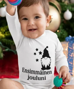Vauvan body Ensimmäinen joulu tekstillä Ensimmäinen jouluni