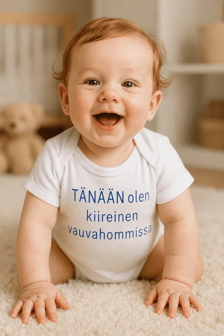 Vauvan body Kiireinen vauvahommissa hauskalla tekstiprintillä