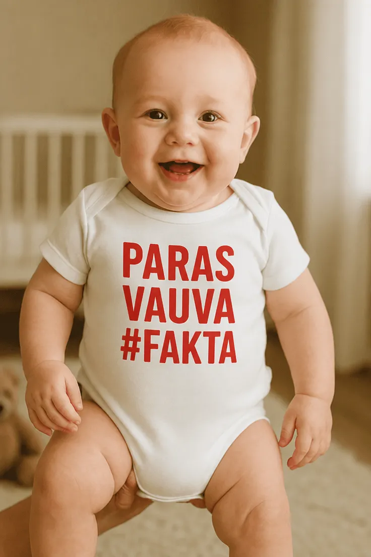 Vauvan body Paras vauva fakta hauskalla PARAS VAUVA #FAKTA -painatuksella