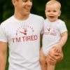 Vauvan body Tired not tired hauskalla EMERGY E I'M TIRED F NNOT TIRED -painatuksella