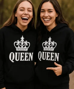 Villapaita Kuningatar t-paita, jossa teksti QUEEN QUEEN