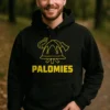 Villapaita Palomies kypärällä -aiheinen hauska lahjapaita tekstillä PALOMIES