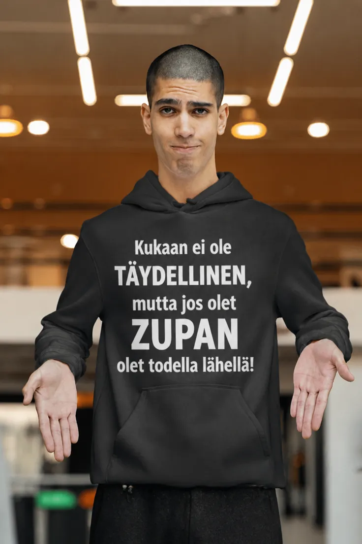Villapaita Täydellinen nimellä t-paita hauskalla Zupan-painatuksella