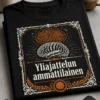 Yliajattelun ammattilainen -t-paita, jossa on aivot, sotkuiset ajatusviivat ja sertifikaattikehys.